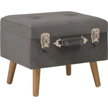 Zahradní lavice Nábytek XL Stolička s úložným prostorem 40 cm šedá samet 329253