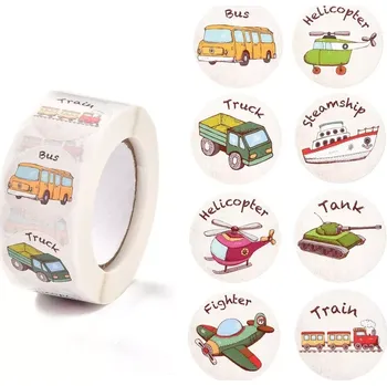 samolepka Dekorativní samolepky Auta, vlaky, lodě, letadla - 100 ks