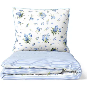 Povlečení DARRÉ Bavlněné povlečení Pomněnky bílé 140 x 200, 70 x 90 cm