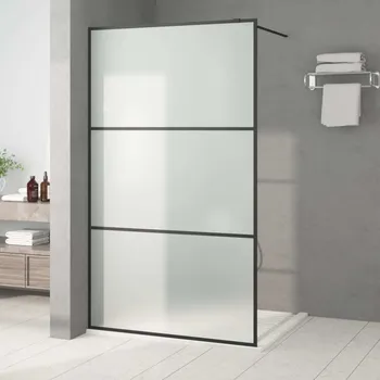 vidaXL Sprchová zástěna walk-in 115 x 195 cm mléčné ESG sklo [152113] Barva: Černá