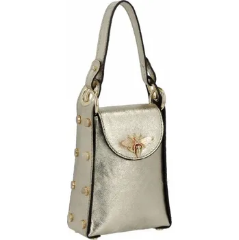 Kabelka Kožené kabelka listonoška Vittoria Gotti zlatá 831