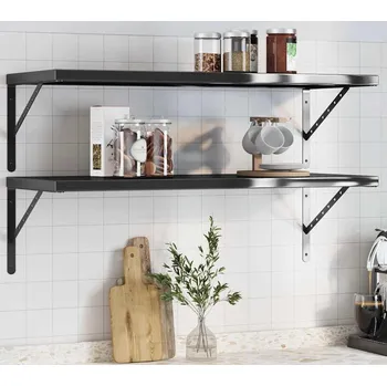 Odkapávač na nádobí vidaXL Nástěnné police 2 ks 100 x 40 cm nerezová ocel [3214511] Barva: Černá