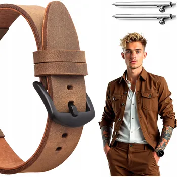 Řemínek na hodinky Univerzální hnědý řemínek Prime Leather Studio 20 mm