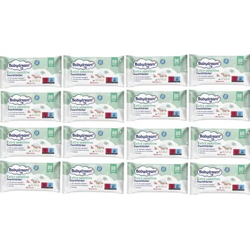 Dětská kosmetika Babydream naturalní vlhčené ubrousky 16 x 80 ks