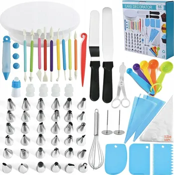 Sada na zdobení dortů 66 ks otočný talíř zdobicí špičky příslušenství