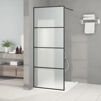vidaXL Sprchová zástěna walk-in 80 x 195 cm mléčné ESG sklo [152130] Barva: Černá