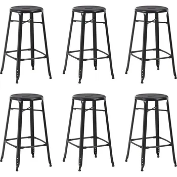 Barová židle vidaXL Barové stoličky 6 ks ocel [3054561] Barva: Černá