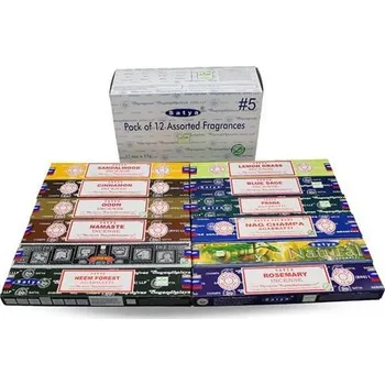 Vonná tyčinka Shrinivas Satya Vonné tyčinky BOX 5 (MIX vůní), 12 x 15 g
