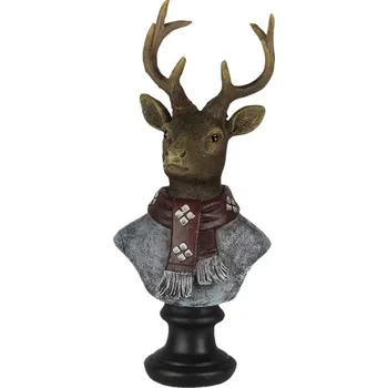 Dekorativní soška jelena se šálou – 10x9x23 cm