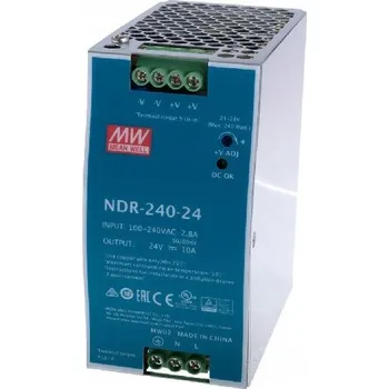 spínaný zdroj Napájecí zdroj na DIN lištu Mean Well NDR-240-24 24 V 10 A 240 W