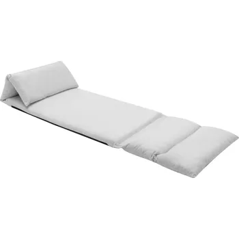 Zahradní lehátko Nábytek XL Skládací lenoška na podlahu světle šedá mikrovlákno 325260