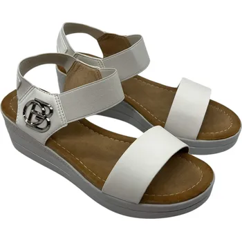 Dámské sandále Lathay moda Dámské bílé sandály na klínku 01 Barva: Bílá, Velikost: 37