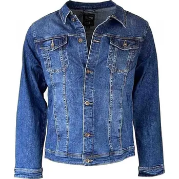 Pánská casual bunda VIMAN bunda pánská TL-23005 džíska riflová nadměrná velikost 5XL jeans