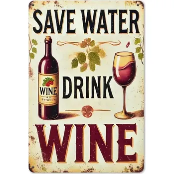 Plechová cedule BAF Kovová nástěnná cedule Chraňte vodu 20 x 30 cm