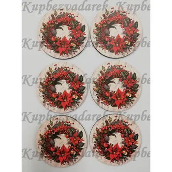 Podtácek - Vánoční věnec Velikost: kruh 6x10cm