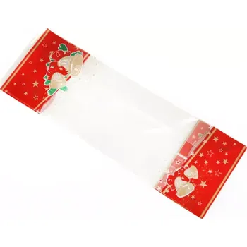 Sáček na potraviny Celofánový sáček s potiskem "Červený zvoneček" 37x13x7 cm 1 ks