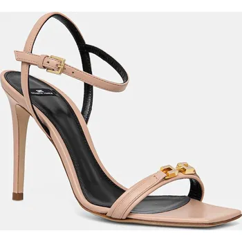 Dámské sandále Kožené sandály Elisabetta Franchi růžová barva, SA57L51E2 SA57L51E2.181 30X, EUR 40