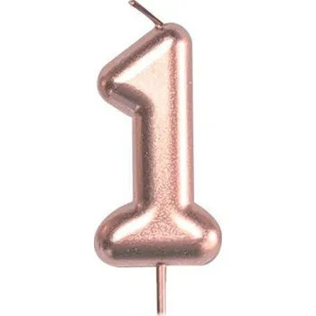 Dortová svíčka Svíčka dortová rose gold 5 cm číslo 1
