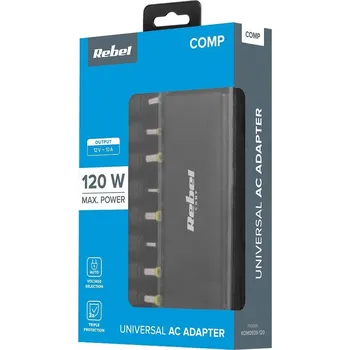 Adaptér k notebooku Rebel Universal Power Supply 120W 100-240V 12-19,5V