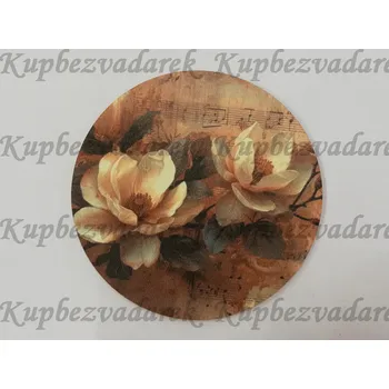 Podtácek - Květy noty Velikost: 10cm