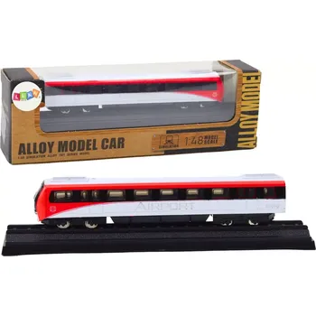 autíčko Kolekcionářský model vlaku červeno‑bílý 1:48 kovový