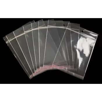 Sáček na potraviny Celofánové sáčky s lepící lištou a závěsem 13x14 cm 100 ks/bal