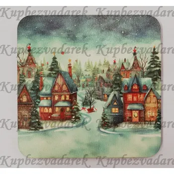 Podtácek - Zimní městečko Velikost: 10x10cm