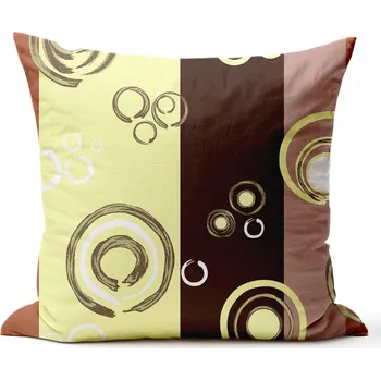 Povlak na dekorativní polštářek Bavlněný povlak na polštář - Bublina hnědá Zapínání: knoflík, Velikost polštáře: 40x40