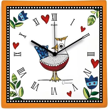 Hodiny EGAN Hodiny Cocoricò Oranžové 31×31 cm