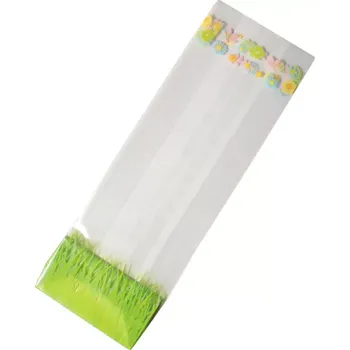 Sáček na potraviny Celofánový sáček s potiskem "Velikonoční tráva" 22x8x4 cm