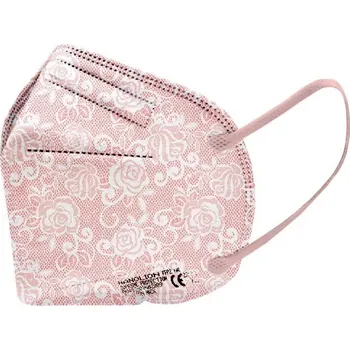 respirátor NANOLION MASK s.r.o. 5ks Český ultratenký NANO respirátor NANOLION supreme protection FFP2 - Růžová krajka
