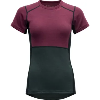 Dámské tričko Devold Lauparen Merino 190 KR Beetroot/Woods/Ink