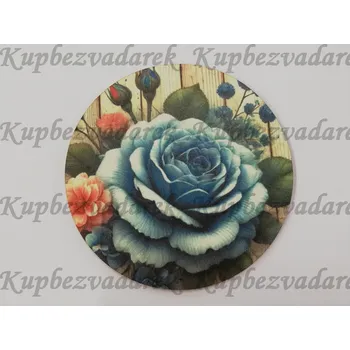 Podtácek - Květina na dřevě Velikost: 10cm