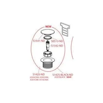 ALCAPLAST ND Alcadrain S1425-ND Zátka CLICK/CLACK pro A504CKM, A505CKM, A507CKM, A516CKM náhrada za S0453-ND