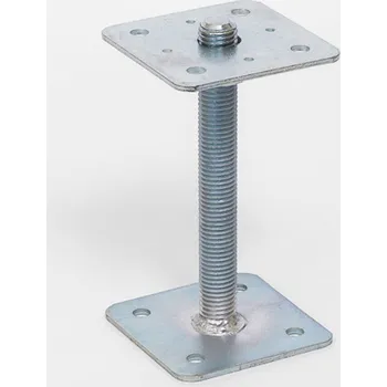 Patka dřevěného pilíře M16x160 s deskami 80x80mm, galvanický zinek