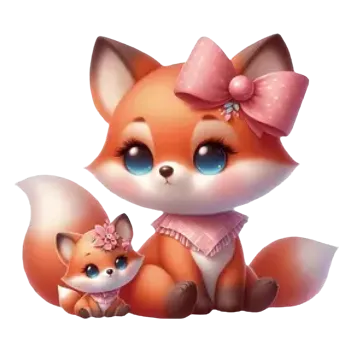 Nažehlovací obrázek - roztomilé lištičky (8,0 x 8,0 cm)