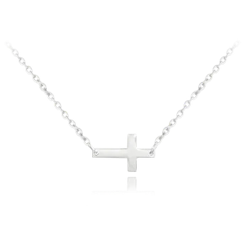 Náhrdelník Stříbrný náhrdelník s ležatým křížkem