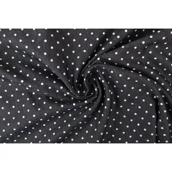 Riflovina praná košilová bílé puntíky na černé