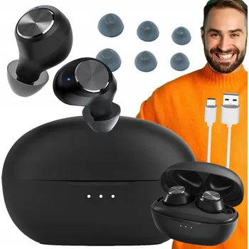 Sluchátka BEZDRÁTOVÁ SLUCHÁTKA DO UŠÍ Lewer SPORT BLUETOOTH POUZDRO ČERNÁ BASS