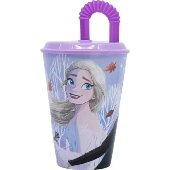 Dětský kelímek s víčkem a brčkem FROZEN - objem 430ml