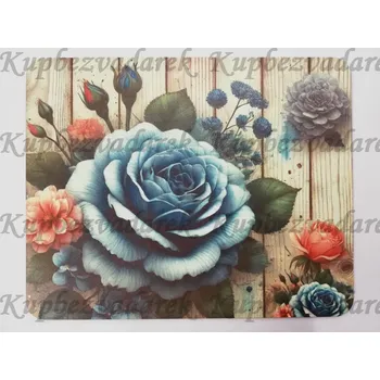 Prostírání sololak - 35 x 28 cm - Květiny na dřevě1