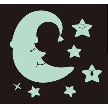 Samolepící dekorace Spící měsíček samolepka na zeď