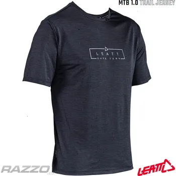 cyklistický dres Dres na kolo Leatt MTB Trail 1.0 Jersey Black 2024 XL