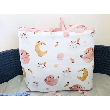 Příslušenství pro dětskou postel a kolébku Mantinel do postýlky Boho - růžová velvet