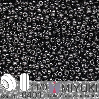 Korálek Korálky Miyuki Round 11/0. Barva 0401 Black. Balení 5g.