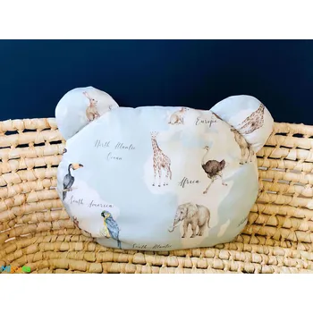 Polštář Bambusový polštář medvěd 30x40 cm Mapa světa