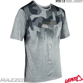cyklistický dres Dres na kolo Leatt MTB Trail 1.0 Jersey Granite 2024 XL