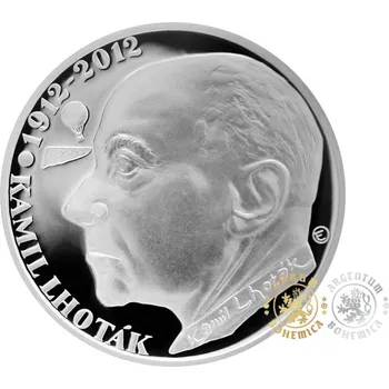 Stříbrná mince 200 Kč k 100. výročí narození Kamila Lhotáka 2012 Standard