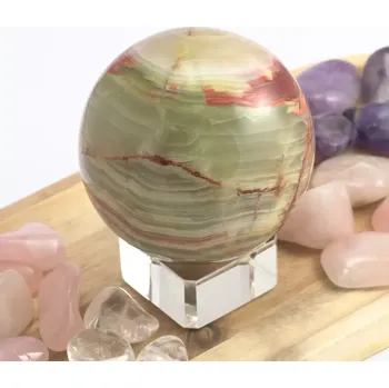 Onyx zelený - koule 7,5 cm (550g) harmonie, klid a plynutí - B