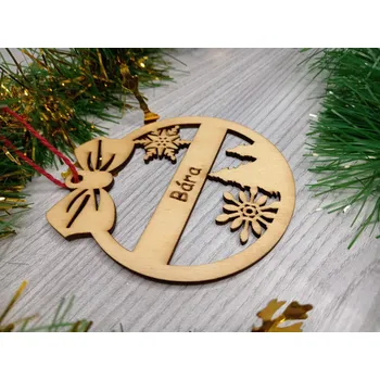 Vánoční dekorace Jmenovka na vánoční dárek - Vánoční vločka